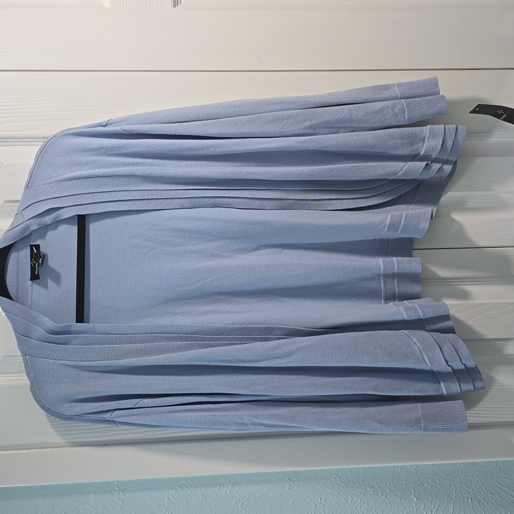 Ronni Nicole Light Blue Open Front Knit Cardigan Sweater